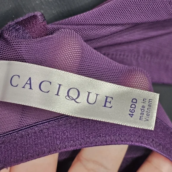 Cacique Purple Unlined Balconette Bra 46DD - Picture 9 of 10